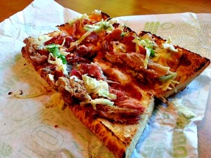 Quiznos version of the pulled pork sandwich.